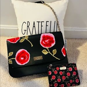 Like New Kate Spade Flower Crossbody Chain purse and matching credit card wallet